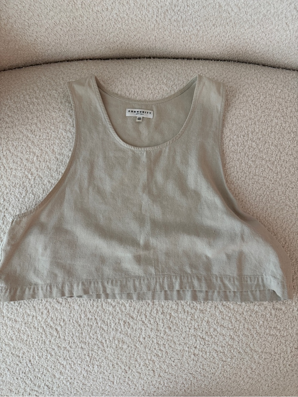 Aritzia Community 100% Silk Crop Tank Top XXS